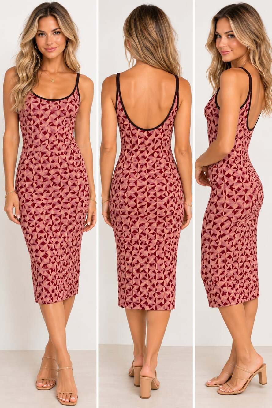 🍷✨ ZARA GEOMETRIC MAXI DRESS • Y2K BOHO + VACATION VIBES ✨🍷 small